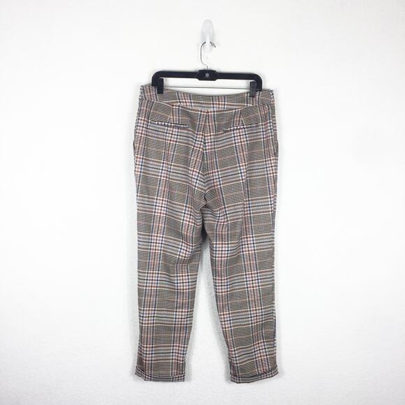 Anthropologie Malcolm Plaid Tapered Trousers Size 10 High Rise Preppy Minimalist - Picture 13 of 14
